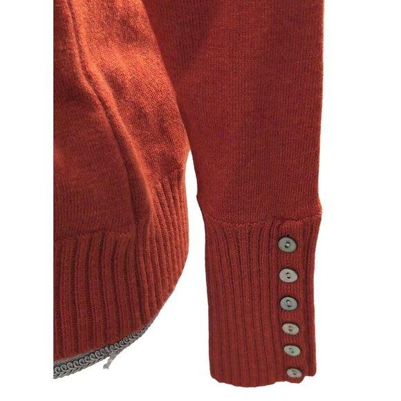 Vintage Carole Little Merino Wool Sweater Womens L Burnt Orange Turtleneck Pullo - Picture 3 of 6